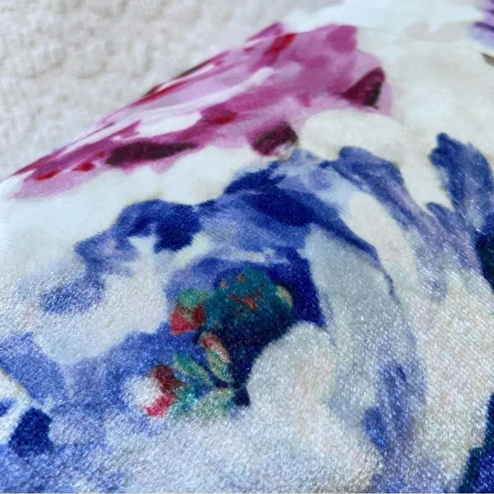 Velvet Floral Decorative Pillows 2pc Set